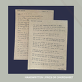 Handwritten Lyrics or Chord Sheets